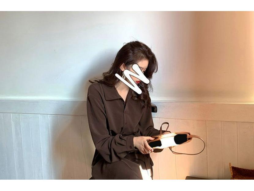 Hepburn Style Black Waist-Cinching Slim Long Dress - Classic Versatile Autumn/Winter Korean Shirt Collar Dress for Women