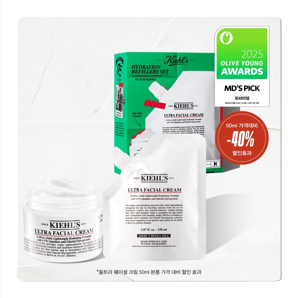 Kiehl s Ультра Увлажняющий Крем для Лица Набор с Дозаправкой 150 мл + 50 мл