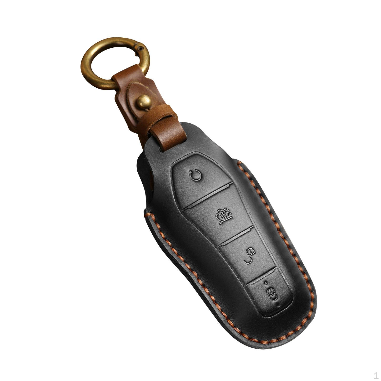 

Key Fob Sleeve Premium Leather Holder for Atto 3 Dolphin Black B