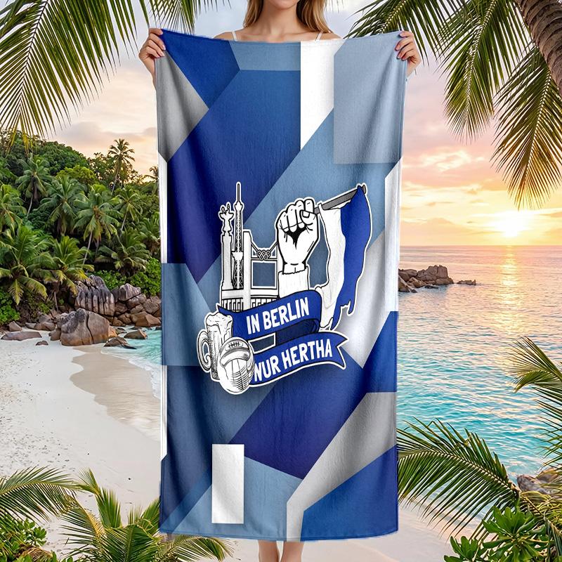 Hertha BSC FC Stampa Asciugatura Rapida Telo da Spiaggia Microfibra Assorbente Portatile da Viaggio Asciugamano da Nuoto