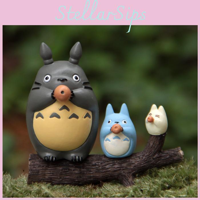My Neighbor Totoro Anime Character Cat Girl Blowing Xun Mini Model Micro Landscape Diy Decor For Special Occasions