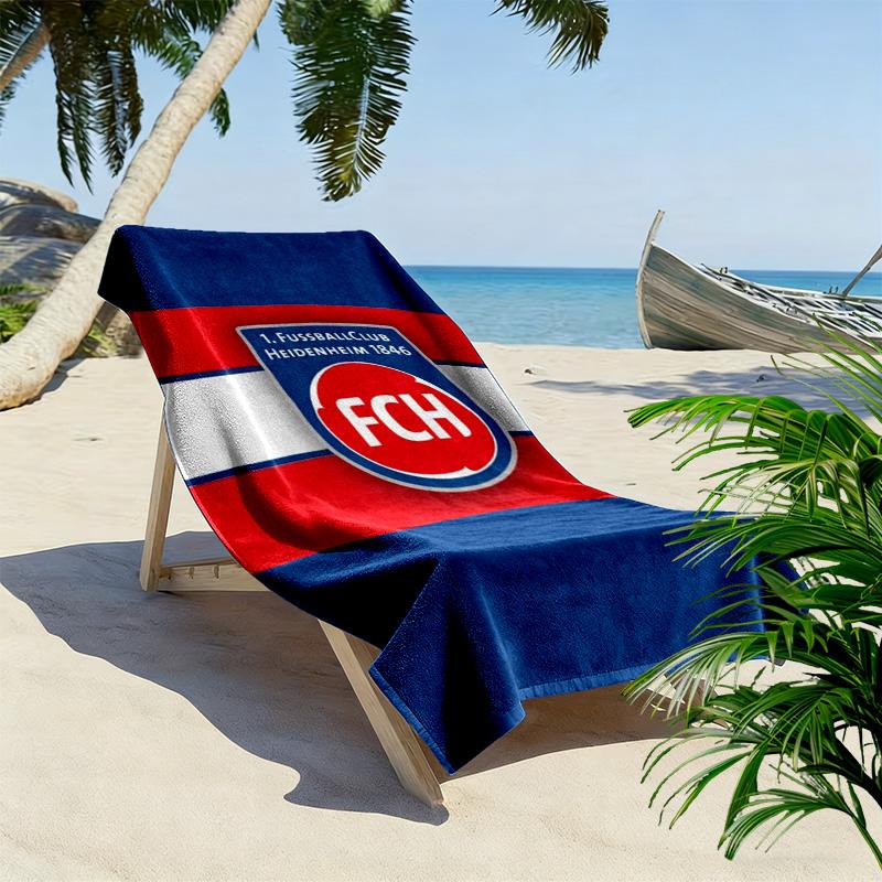 FC Heidenheim Print Beach Towel, Large Soft Quick Dry Towel for Beach Camping Swimming