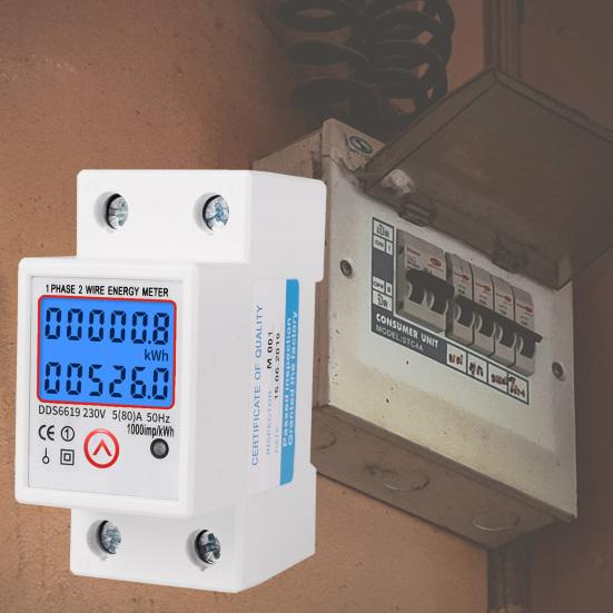 DDS6619-526L 230V Rücksetzbarer Einphasen-Elektrizitätszähler Digital Hochpräzise 50Hz Praktischer Elektrizitätszähler für Haushalt