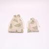3Pcs / 5Pcs Gift Bags Linen Green Leaves Packaging Drawstring Pouches Gift Jewelry Packaging Wedding