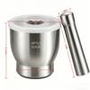 3 Pc 304 Stainless Steel Garlic Press Mortar with Lid Manual Grinder for Home Garlic Paste and Medicine Grinding
