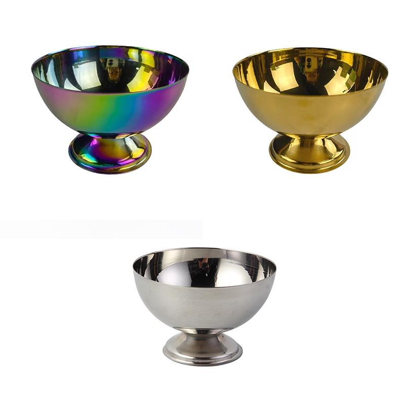 Goldene Edelstahl Mehrzweck Ramen- und Salatschüssel, Japanisches Design mit ausgestelltem Rand