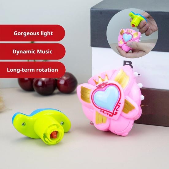 Luminous Top Interactive Football Heart Shape Spinning Top Battery-operated Musical Spinning