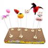 Scratch Board Mouse Tiger Cartoon Feather Rod Cat Spring Toy Cat Teaser Stick Cat Catcher Teaser