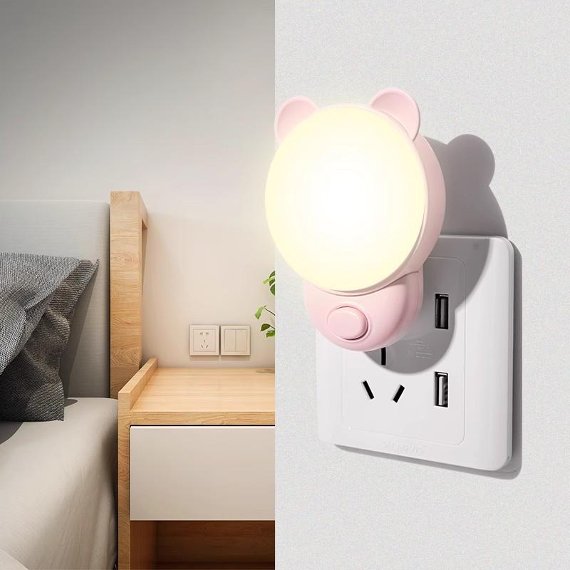 Children's Soft Night Light: Eye-Protection Plug-in Bedside Lamp for Sleep & Baby Feeding