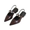 Fashion Hot Selling 2025 New High Quality Leather Strap Heel Women's Retro Mary Jane Shoes Black Metal Buckle Pump Fashion Women's Shoes