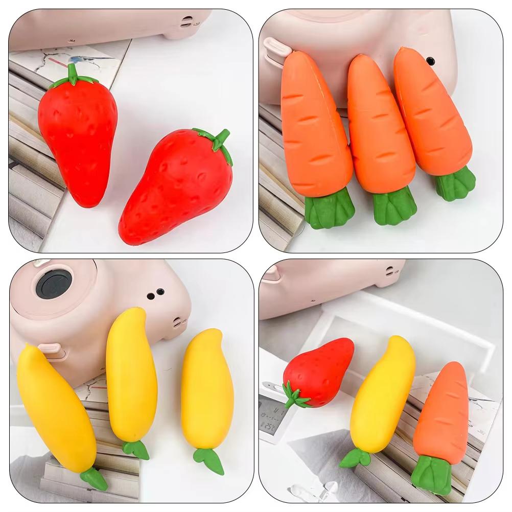 1/3pcs Multi-Function Fruit Erasers School Supplies Stationery Gifts Writing Drawing Correction Supplies Soft Pencil Erasers