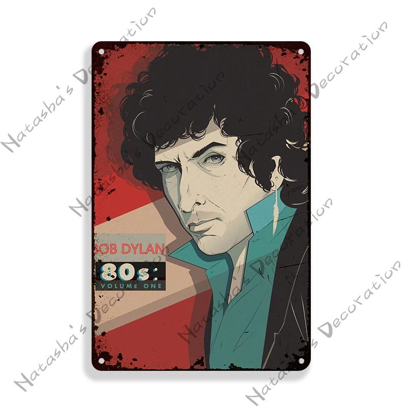 Folk Music Poster Bob Dylan Decorative Sign Rusty Metal Sign Home Bar Cafe Wall Decor Metal Plaque Wall Plate Industrial Decor