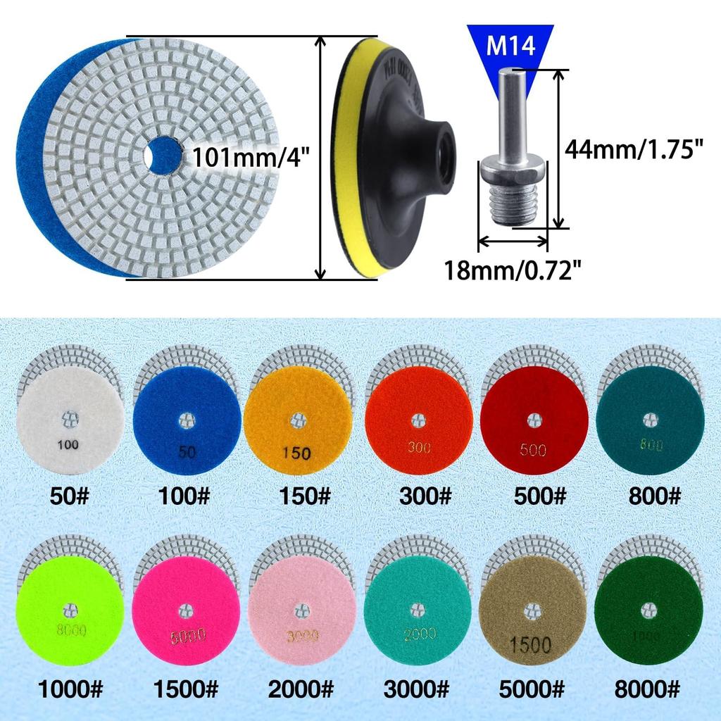 SPEEDWOX Diamond Polishing Pads with Backer Polishing Pad Stone Trimming and Polishing Diamond Polishing Stone Polishing Pads for Polishing High