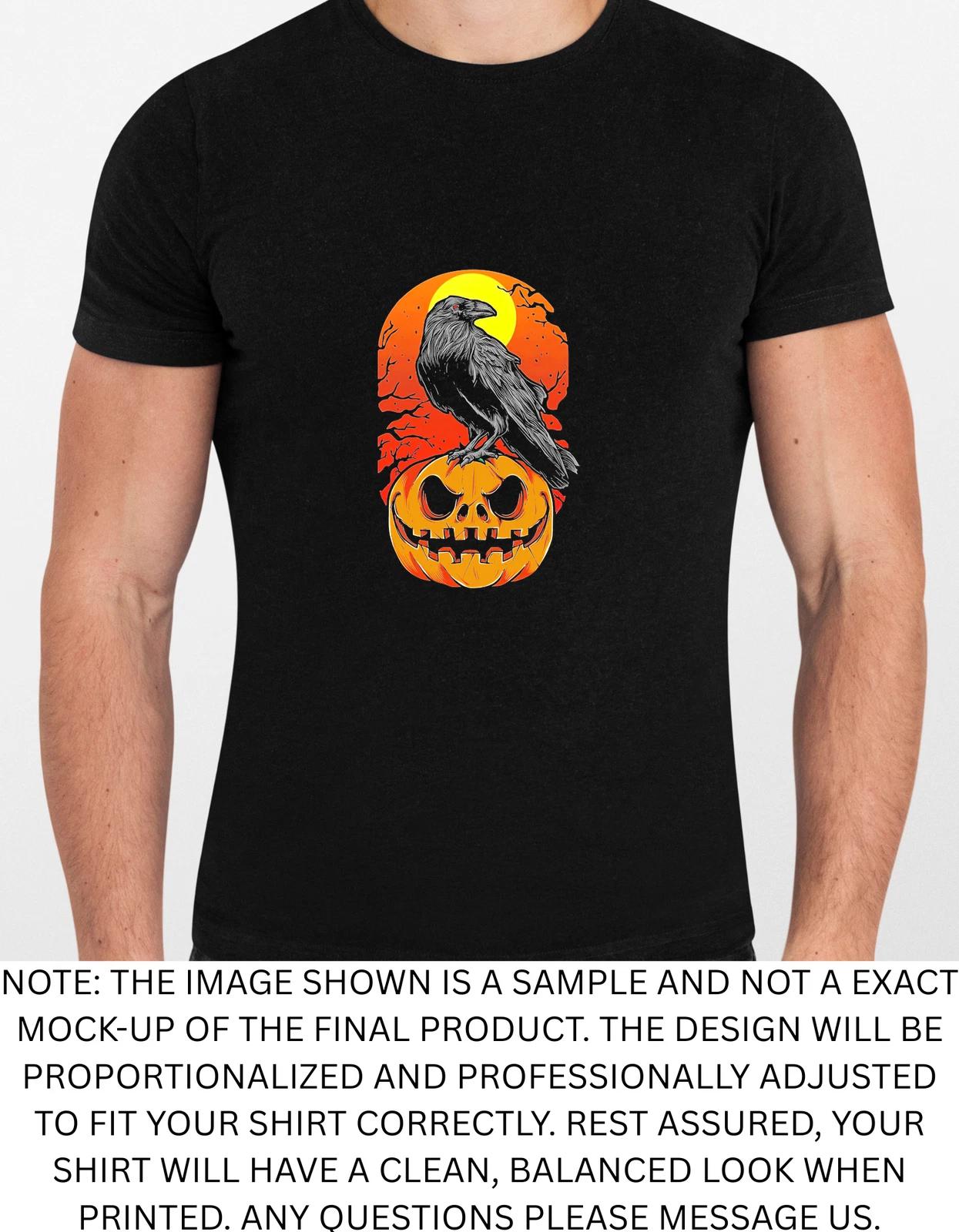Men s and Women s T-shirts Halloween Crow Graphic M