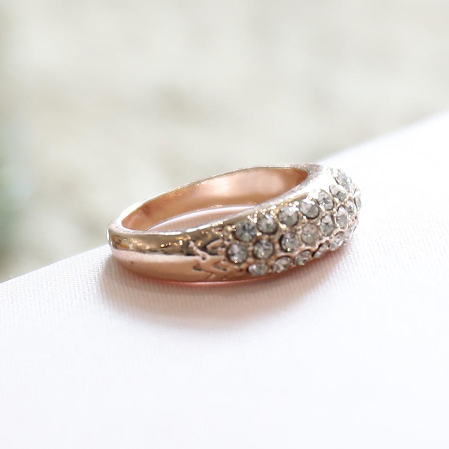 European  American Fashion Rhinestone Crystal Full Diamond Ring Size 7