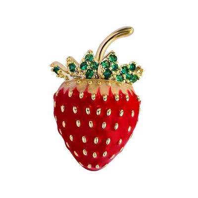 Süße Erdbeer-Anstecknadel für Damen Eleganter Modeschmuck Mit Sicherem Kleiderclip Stilvolles Vielseitiges Accessoire