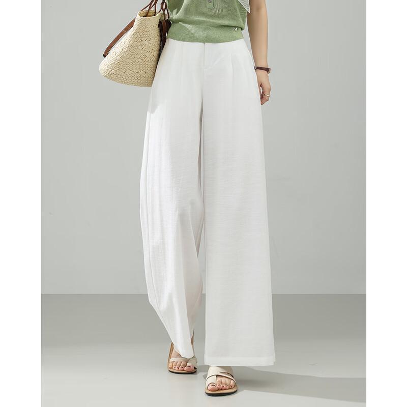 TERRE BLEUE Women's High-Waist Wide-Leg Casual Pants