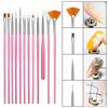 15Pcs Nail Art Pen Brushes Set Multifunctional Line Stripes Carving Brush Diy Drawing Pen Uv Gel Brushes Painting Manicure Tool