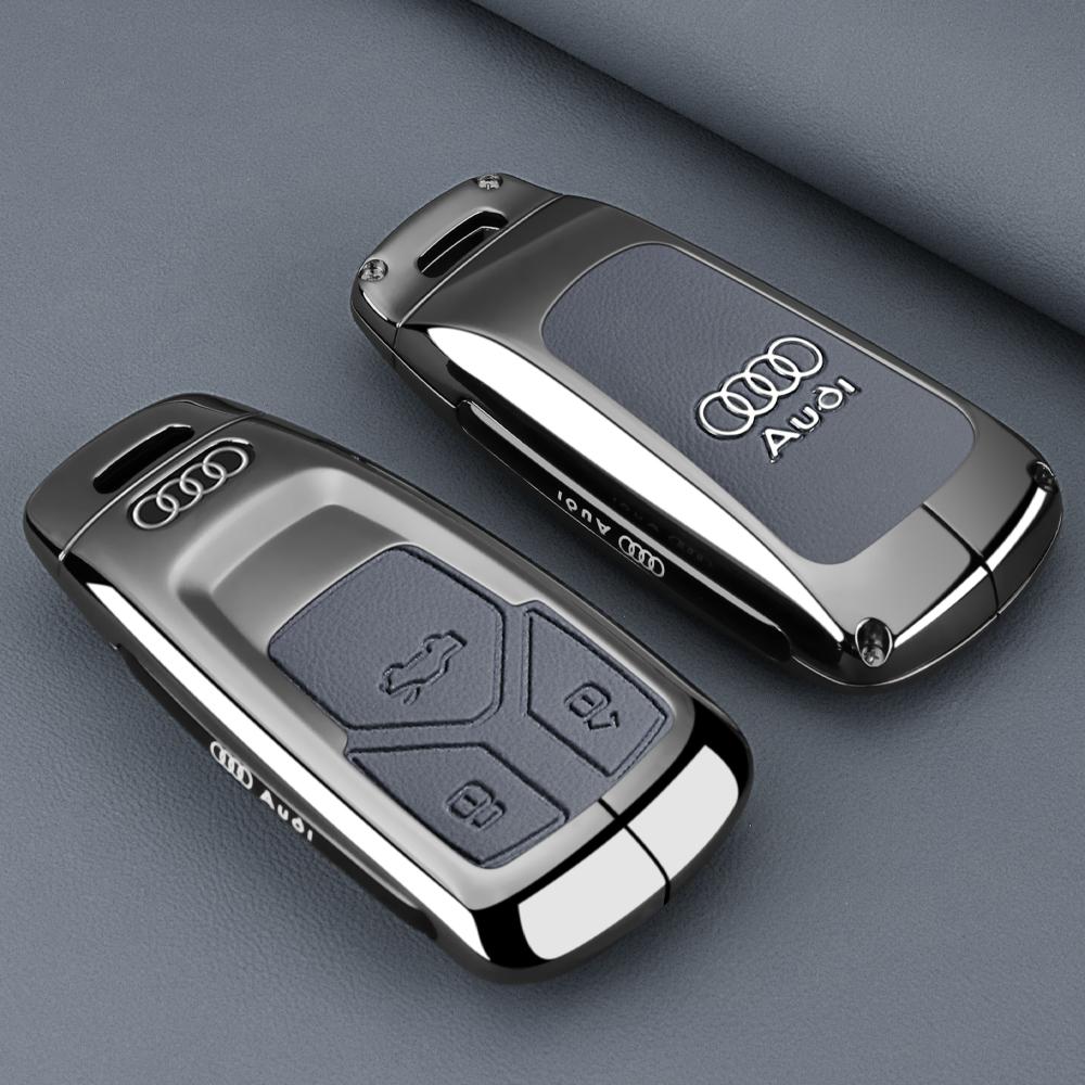 Pentru Audi Q8 H2Fashion Carcasă Capac Cheie Mașină din Aliaj de Zinc Protecție Pentru Audi A4 A4L A5 Q5 Q7 TT TTS 8S B9 2016 2017 2018 Accesorii Breloc gray