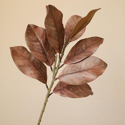 57cm Artificial Magnolia Leaf Branches Real Touch Floral Art Fake Magnolia Plant Lifelike Handmade Simulated Green Plants