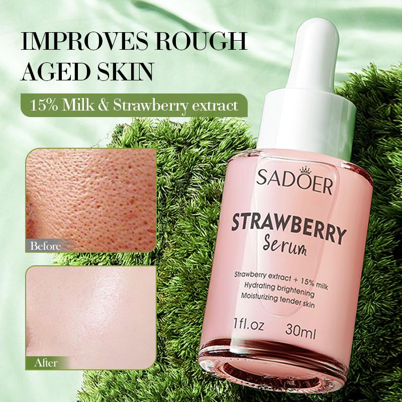30ml Strawberry Fruit And Milk Essence Deep Moisturizing Skin Fade Fine Lines Moisturizing And Hydrating Essence