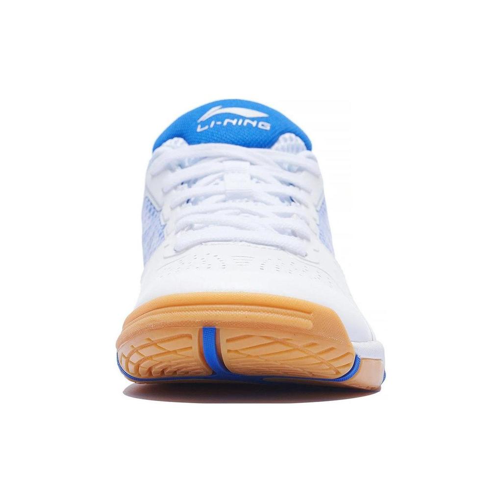 Li Ning Slip Resistant Abrasion Resistant Breathable Low Top Table Tennis Shoes Men's White Blue APPT009-1