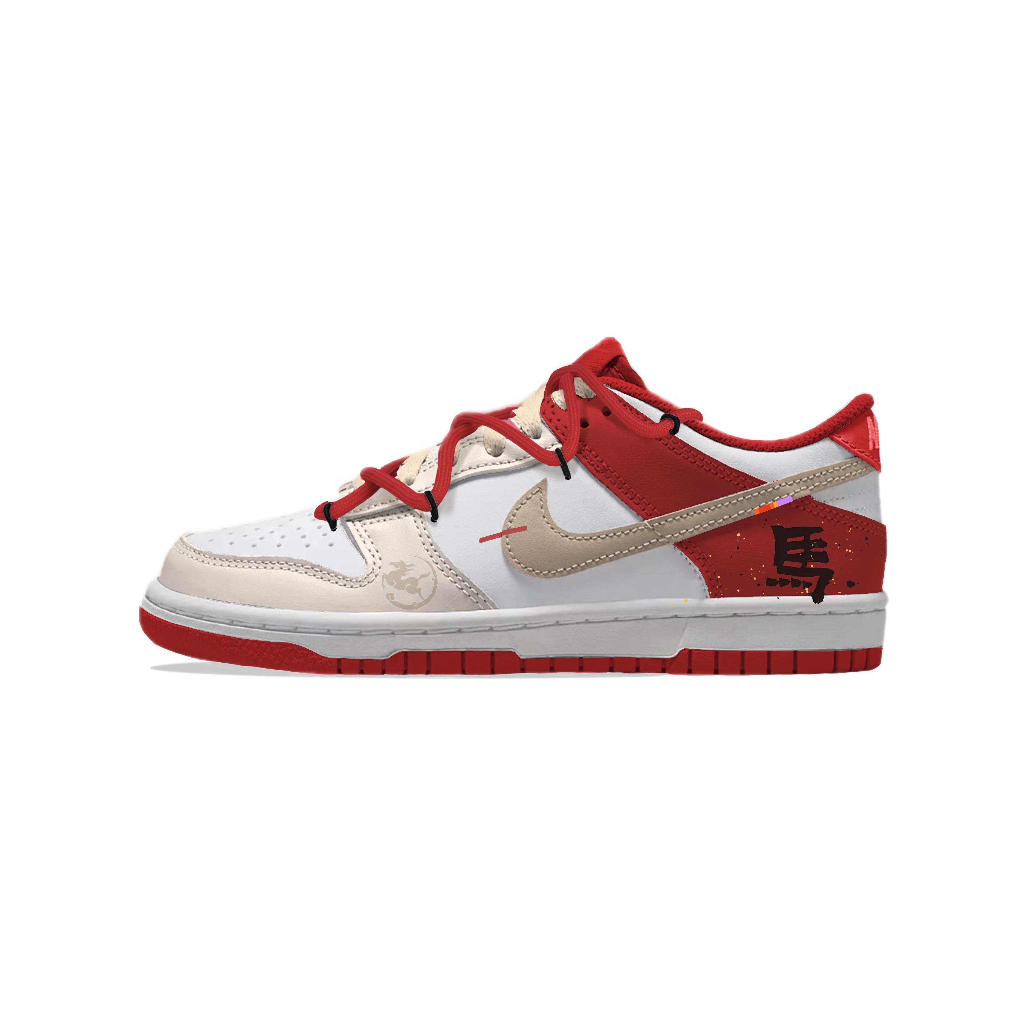 

Nike Dunk Abrasion Resistant Lightweight Slip Resistant Low top Skateboard Shoes Unisex Red White HF5441-104(Team502-) 38