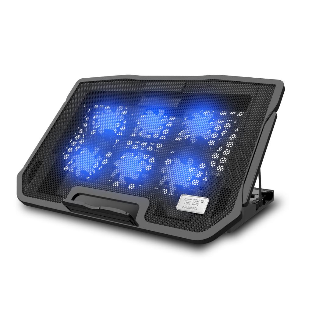 NUOXI H9 6-Fan Laptop Cooling Pad with 2 USB Ports & Speed Controller for 12-16 Inch Laptops