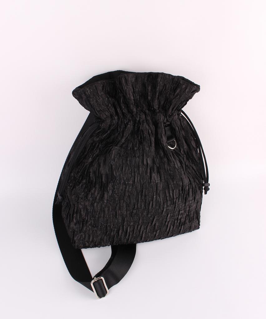 A By A Black Bling Wrinkle Mini Sling Backpack