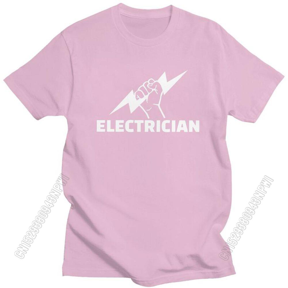 Electrician T Shirt For Men Pure Cotton Tee Engineer Electrical Power Tshirts Short Sleeved T-Shirt Gift