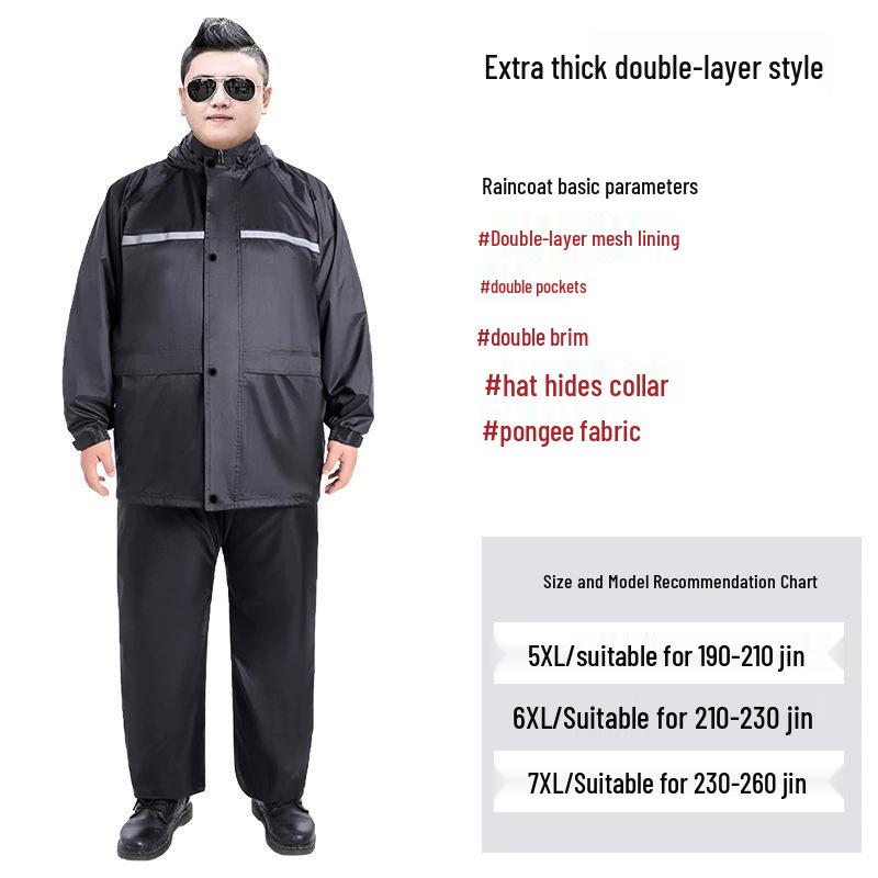 Extra Large Full-Body Raincoat and Pants Set for Cycling