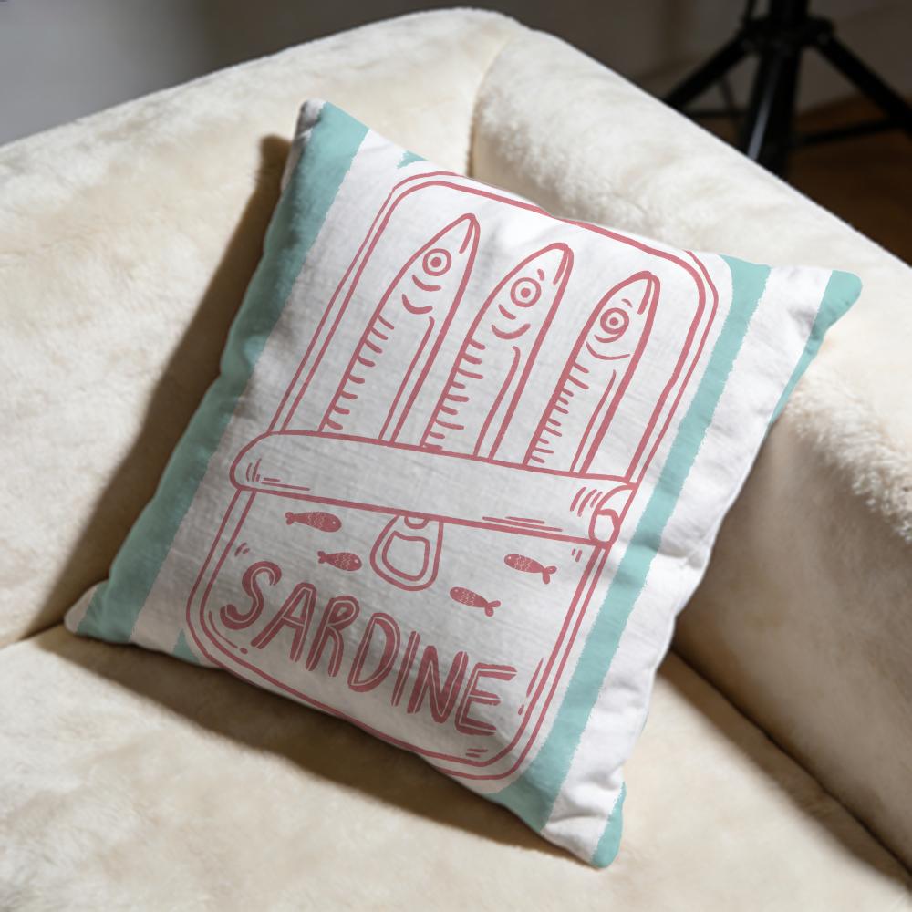 Sardine Can Cushion Cover Soft Decorative Pillow Case Suitable For Bedroom Sofa Car Travel Use