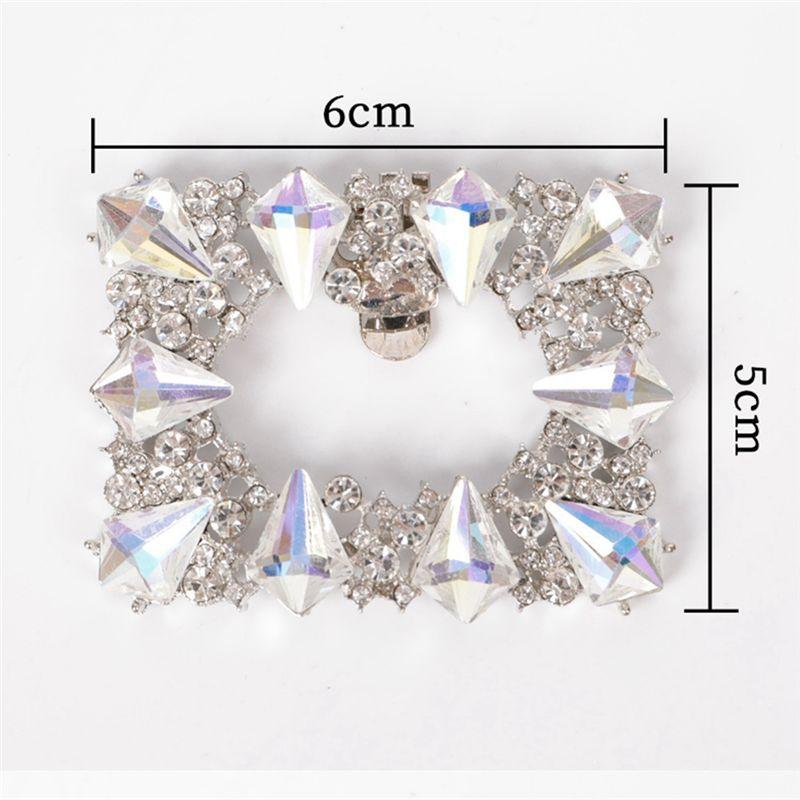 A33R-2Pcs Shoe Rhinestone Charm Women Crystal Shoe Clip Decoration Bridal Shoes Rhinestone Accessories