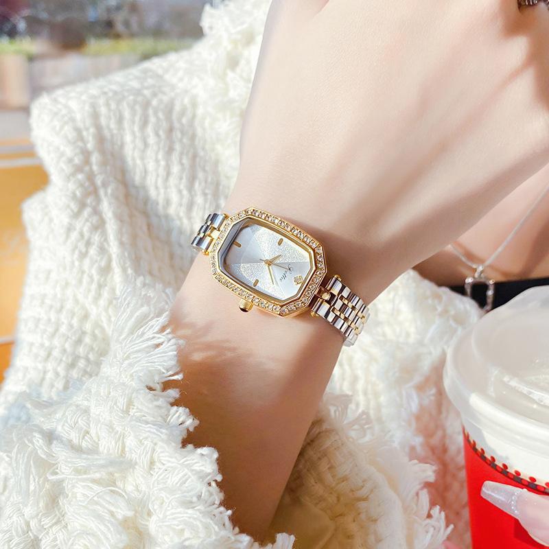 Temperament Women'S Watch With Diamond Oval Steel Belt Women'S Watch Waterproof 9338B