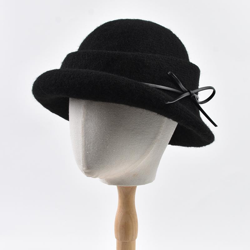 Женская зимняя формальная федора в стиле Хепберн с бантом для свадьбы, церкви, чаепития One Size чёрный