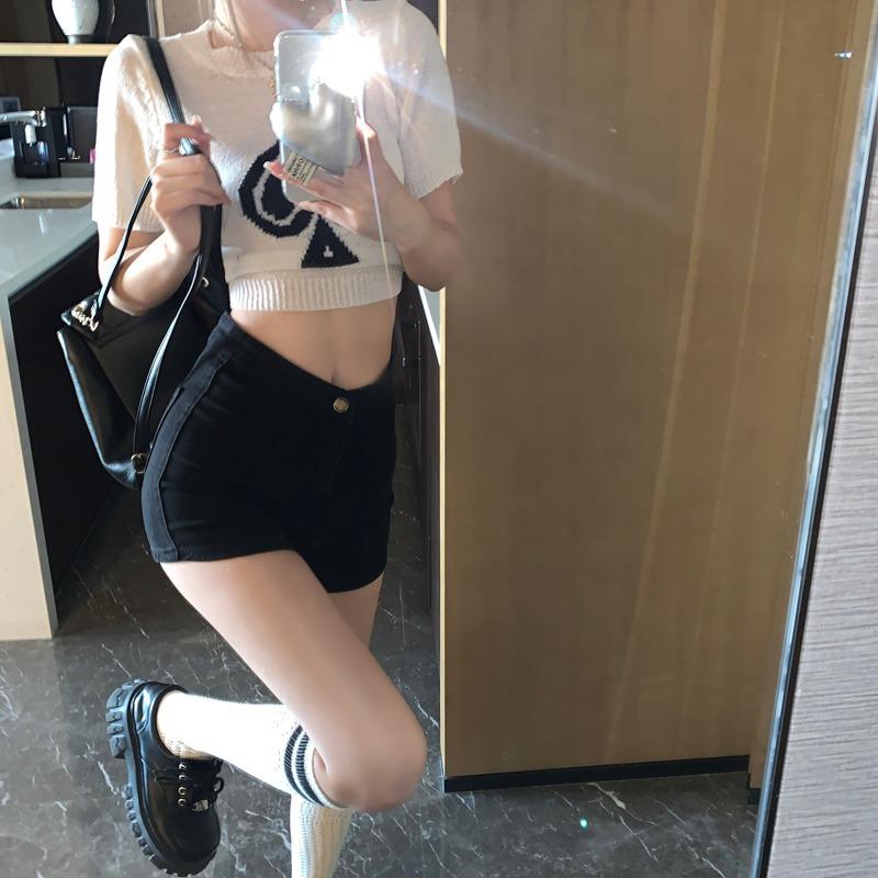 Women's Jeans Tight Elastic Trendy High Waist Slimming Hip Lift Shorts Spring Autumn New Straight Pants