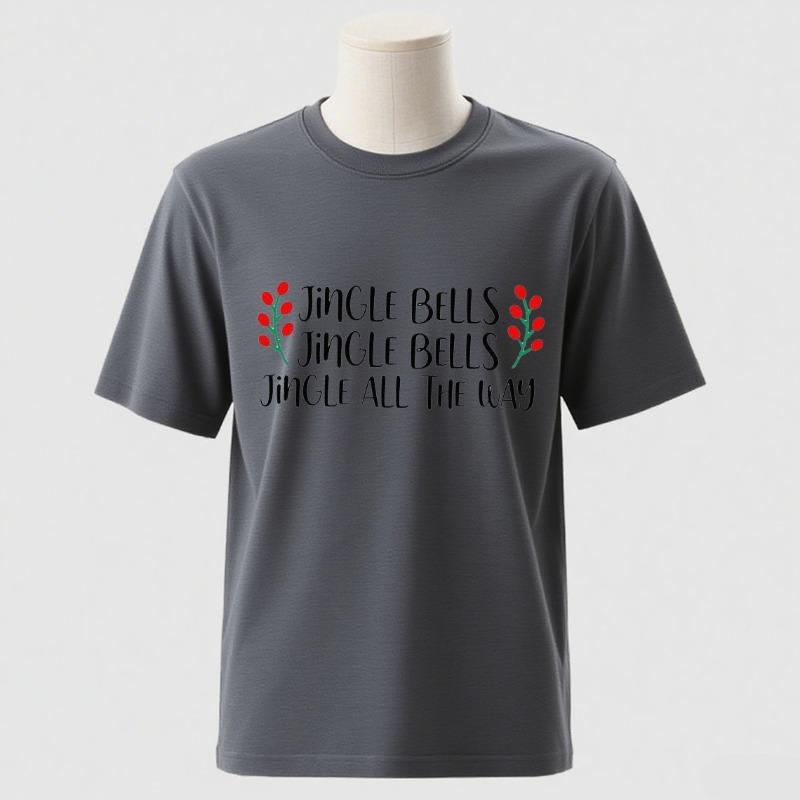 Couple Christmas Pregnancy AnnounceUnisext Xmas Maternity Tee Jingle Bells Baby on The Way Mom and Dad To Be Couple Pregnancy Tee