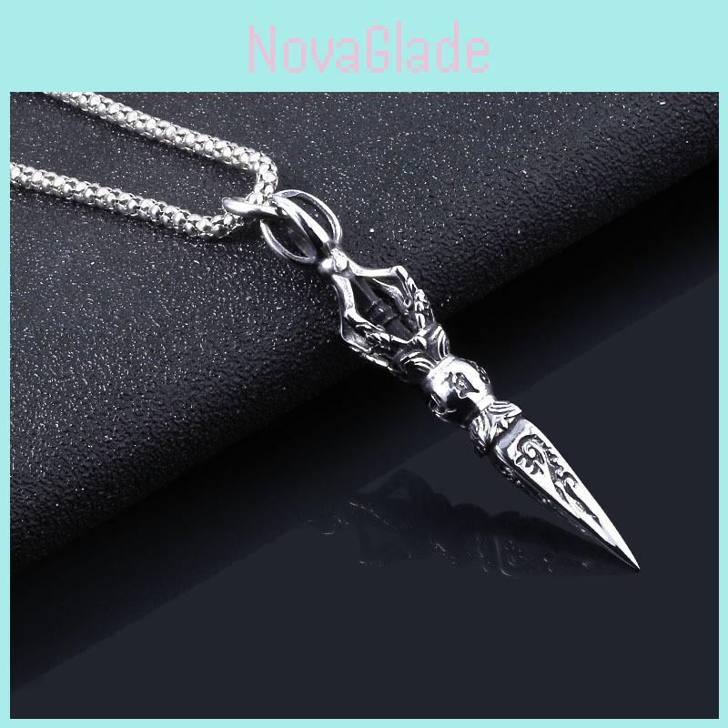 Traditional Buddhist Vajra Pendant Necklace With Geometric Design For Men And Women