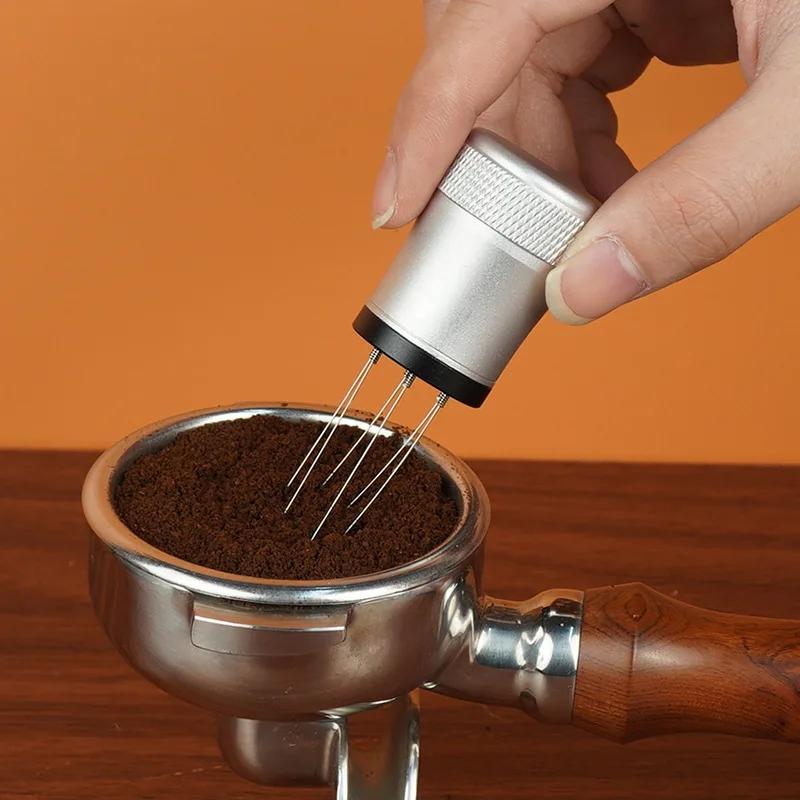 Coffee Needle Distributor Leveler with Stand Espresso Powder Stirrer Detachable 6 Needles WDT Tools Cafe Stirring Barista Tools