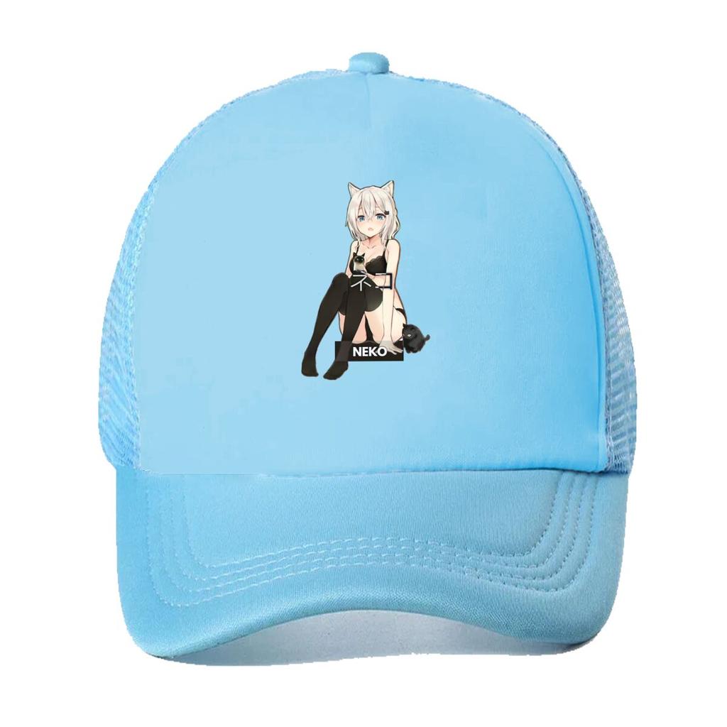 Neko Cat Girl Anime Graphic Mesh Baseball Cap Casual Hat Outdoor  For Womens Unisex FeUnisex