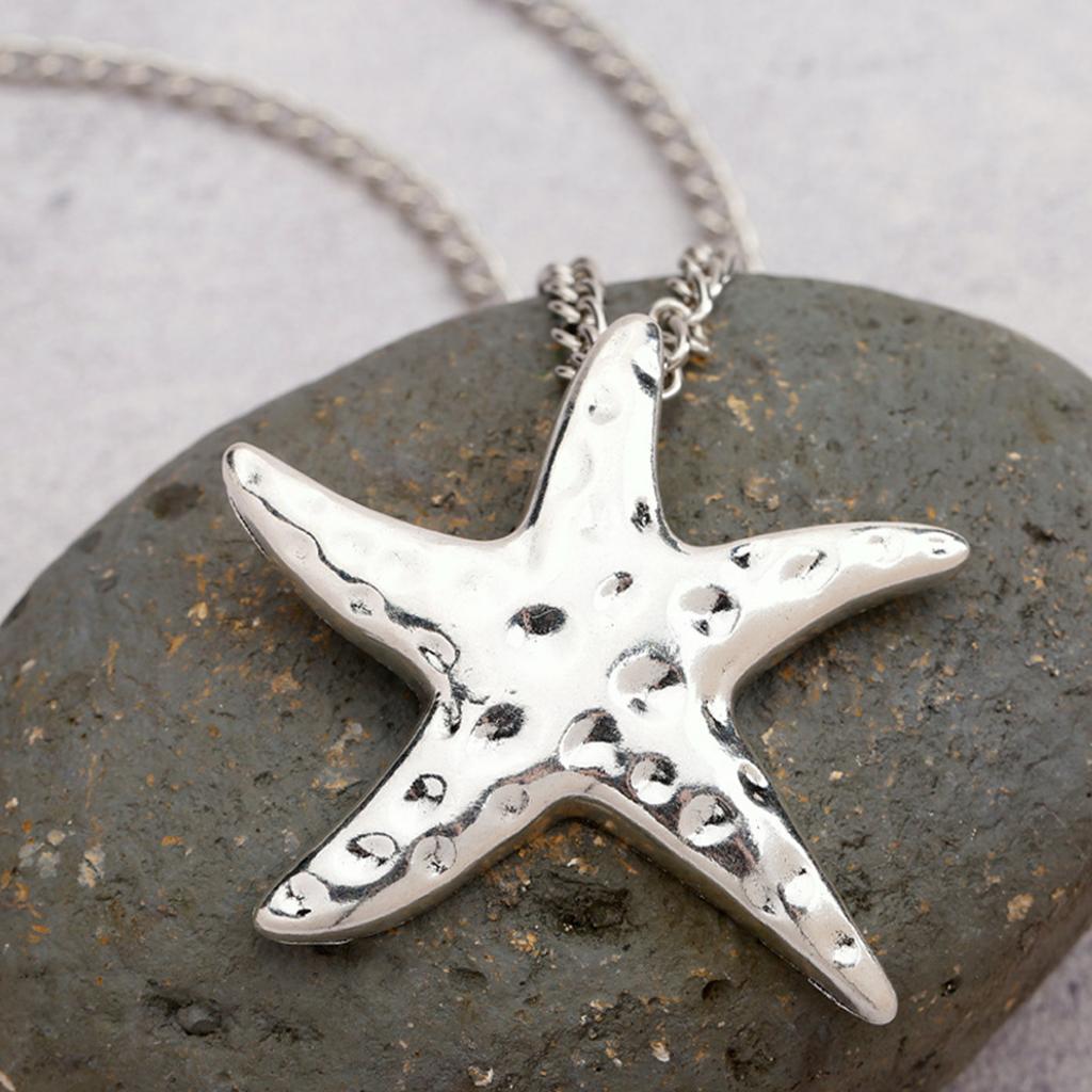 Antique Silver Color Starfish Charm Necklace Pendant Bracelet Jewelry Making Handmade Crafts Diy Supplies 53x62mm