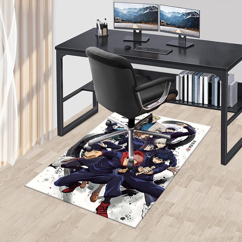 

1pc Anime Cartoon Design Jujutsu Kaisen Characters Office Chair Mat Non-Slip Carpet for Home Decor, Suitable for All Seasons, Ideal Gift for Anime Lov 60cm by 90cm
