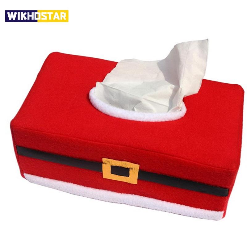 New Belt/Clover Pattern Merry Christmas tissue box cover Christmas home decoration Creative napkin holder 2 Styles for choice