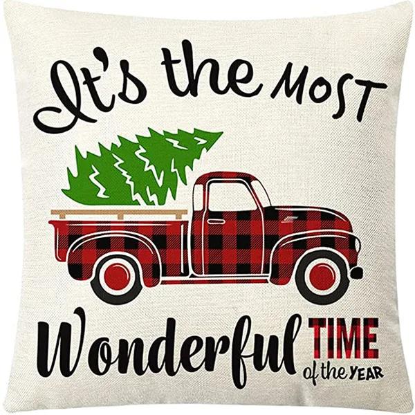 New Christmas Pillow Cover, Deer Snow Festival Decoration, Home Sofa, Living Room Pillow, Cushion Cover