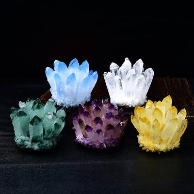 Xianci Natürliche Mehrfarbige Kristallcluster-Figur - Zierendes Mineral für Heim- oder Bürodekoration
