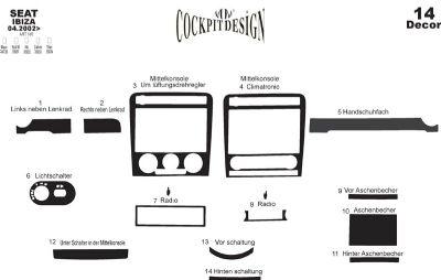 Накладки на панель Карбон для Seat Ibiza 2002-2009 гг