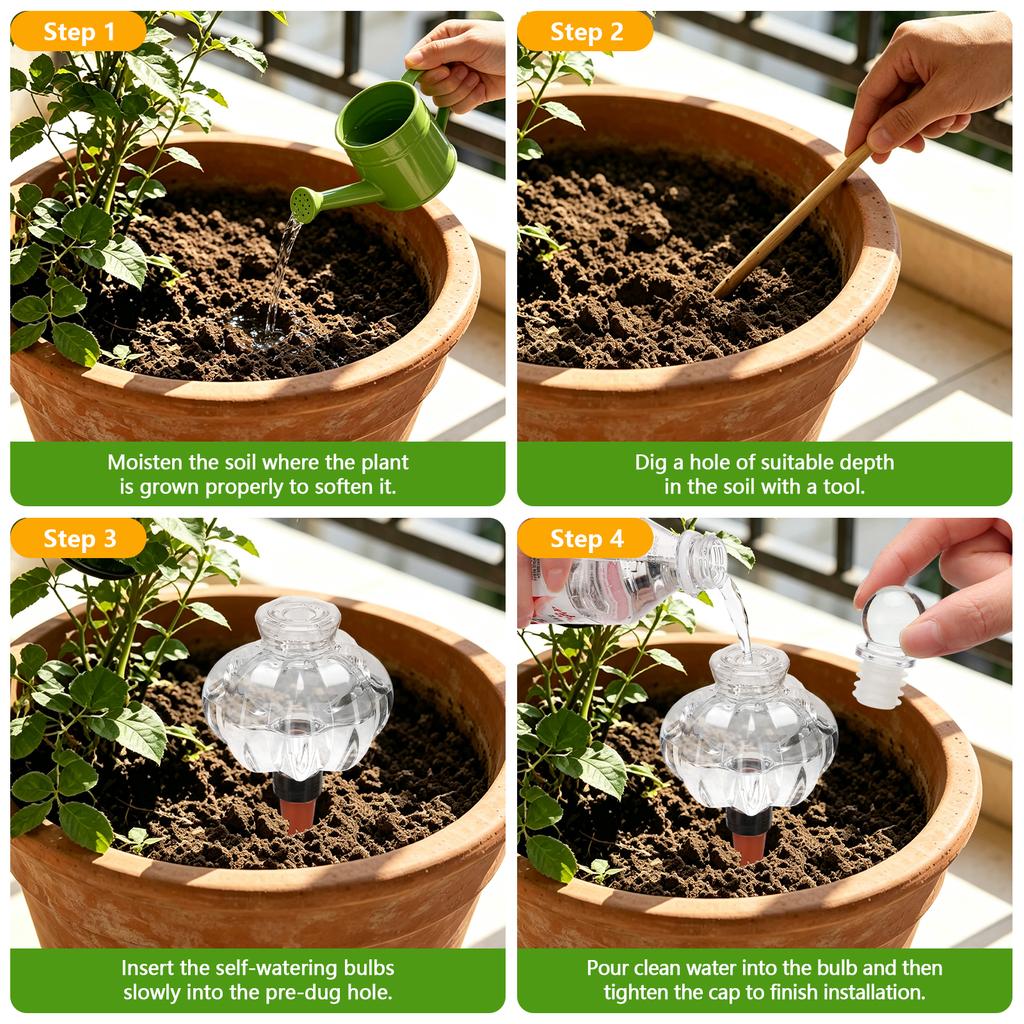 4 Pcs Plant Watering Devices 19 Oz Self Watering Globes For Plants | Water Globes Bulbs Plant Watering Globes For Indoor Outdoor