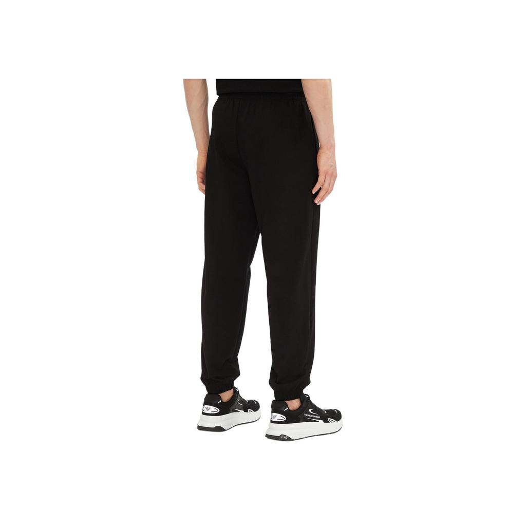 Emporio Armani EA7 Solid Logo Elastic Waistband Tapered Joggers Men bottoms Black 7M000233-AF13512-UC001