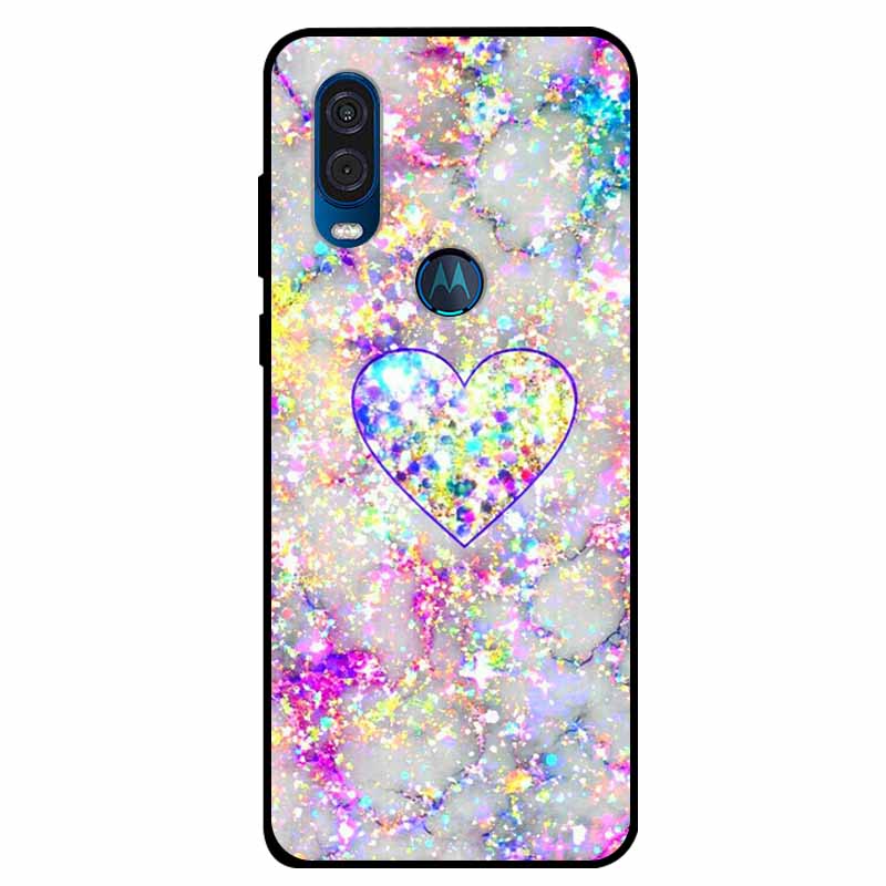 Hülle Für Motorola One Action Abdeckung Mode Weiche Silikon Handyhüllen für Moto One Vision TPU Schwarzer Stoßfänger 6.3'' Hülle Fundas Moto One Action