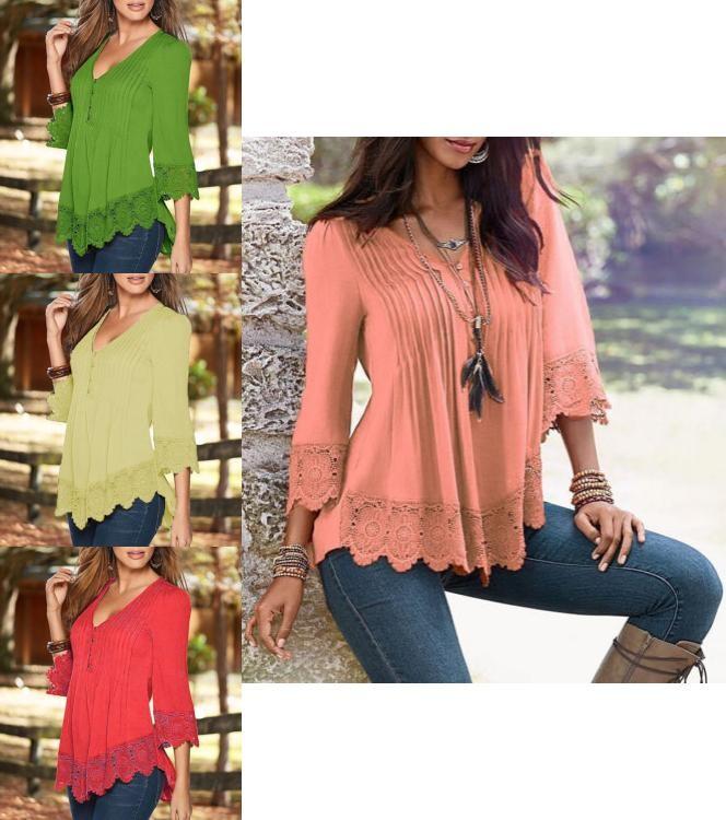 Premium Quality Women Ladies Casual Long Sleeve Lace Shirts Loose Blouses Plus Size